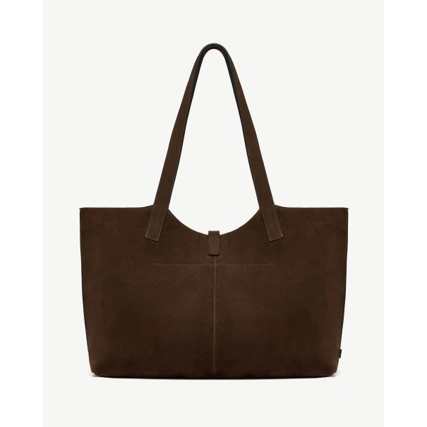 Strathberry Kite Tote in Suede Chocolate, view 4