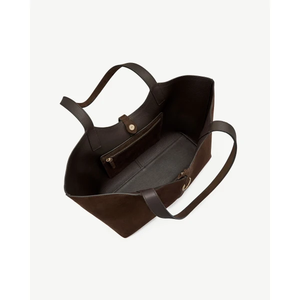 Strathberry Kite Tote in Suede Chocolate, view 5
