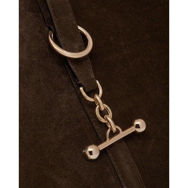 Strathberry Kite Tote in Suede Chocolate, view 6