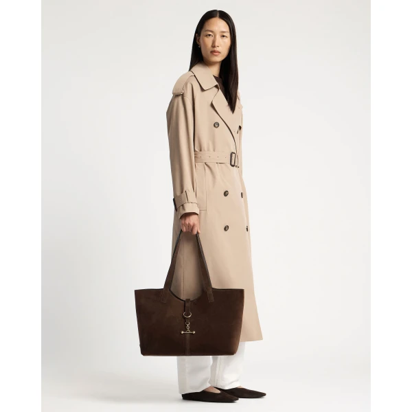 Strathberry Kite Tote in Suede Chocolate, view 7
