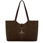 Strathberry Kite Tote in Suede Chocolate