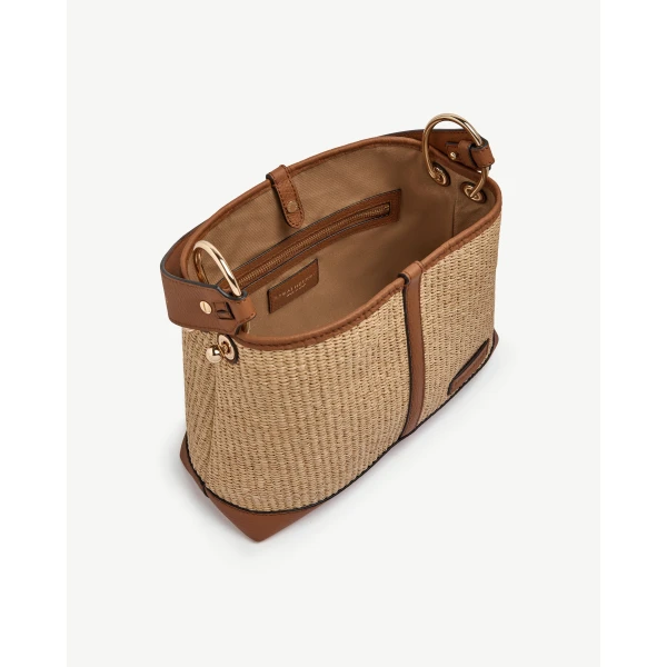 Strathberry Lana Hobo in Tan and Natural Raffia, view 5