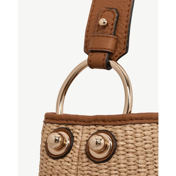Strathberry Lana Hobo in Tan and Natural Raffia, view 6