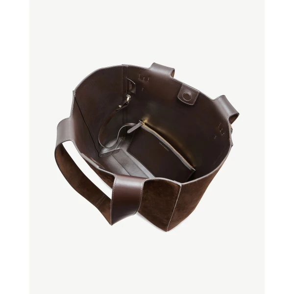 Strathberry Melody Tote in Chocolate Suede, view 5