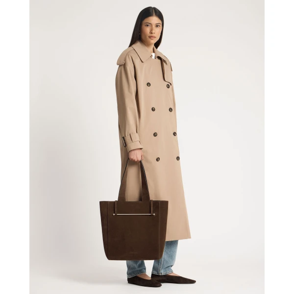 Strathberry Melody Tote in Chocolate Suede, view 9