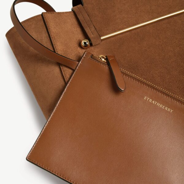 Strathberry Melody Tote in Tan Suede, view 7
