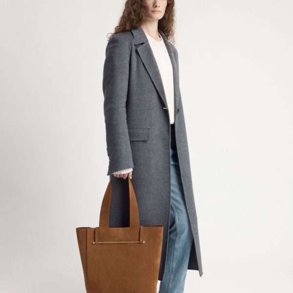Strathberry Melody Tote in Tan Suede, view 8