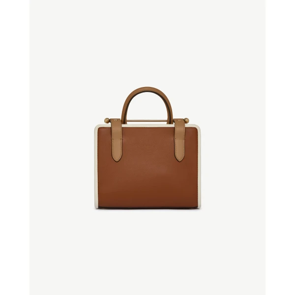 Strathberry Mini Tote in Caramel, Sand and Chestnut, view 4