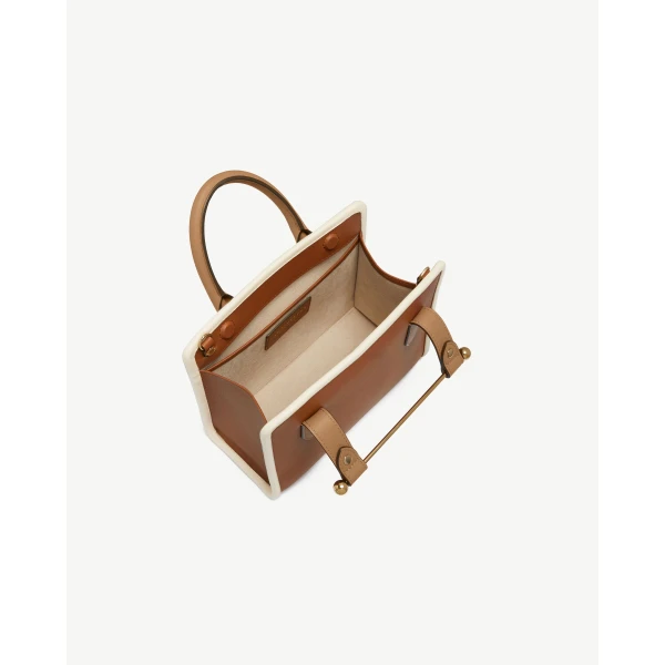 Strathberry Mini Tote in Caramel, Sand and Chestnut, view 5