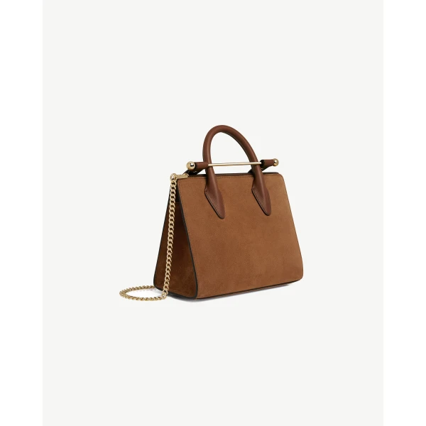 Strathberry Mini Tote in Tan Suede, view 3