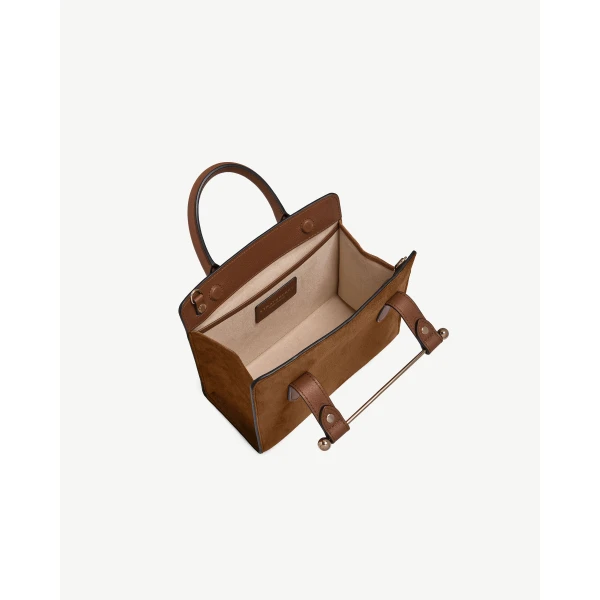 Strathberry Mini Tote in Tan Suede, view 5