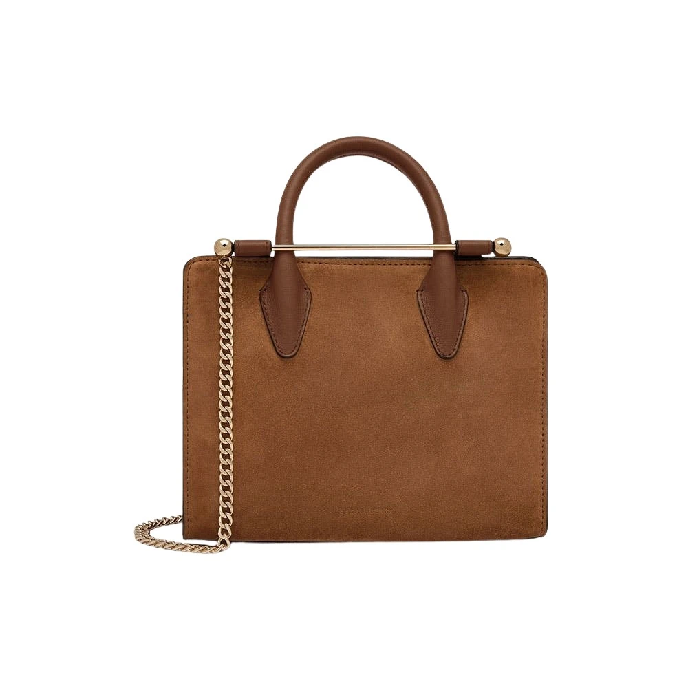 Brown-Mini-Tote-in-Tan-Suede73080_nobg Strathberry Mini Tote in Tan Suede