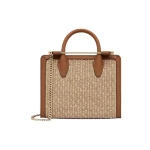 Strathberry Mini Tote in Tan and Natural Raffia