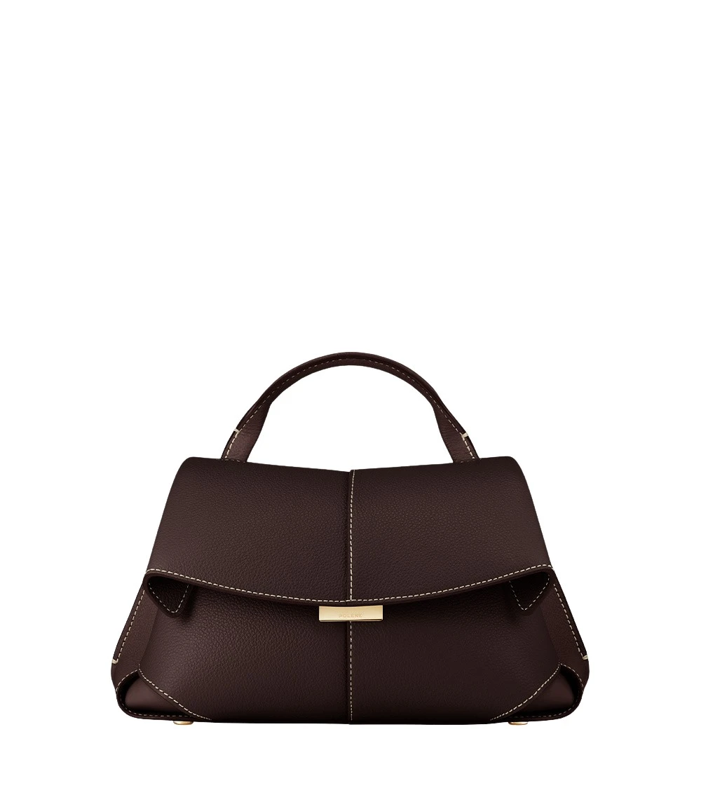 Polene Mokki Mini -Textured Ebony in Brown Bag