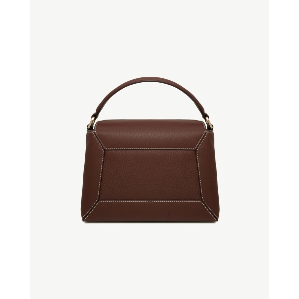 Strathberry Mosaic Bag in Chocolate with Vanilla Stitch, view 4