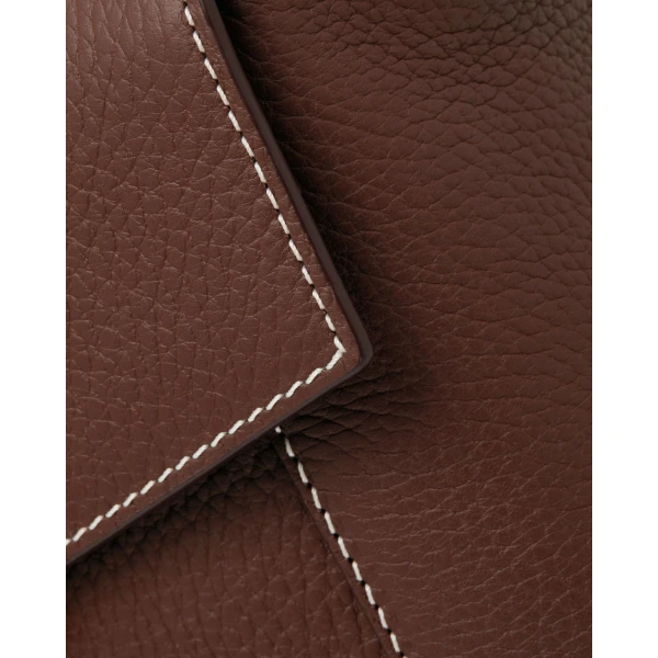 Strathberry Mosaic Bag in Chocolate with Vanilla Stitch, view 6
