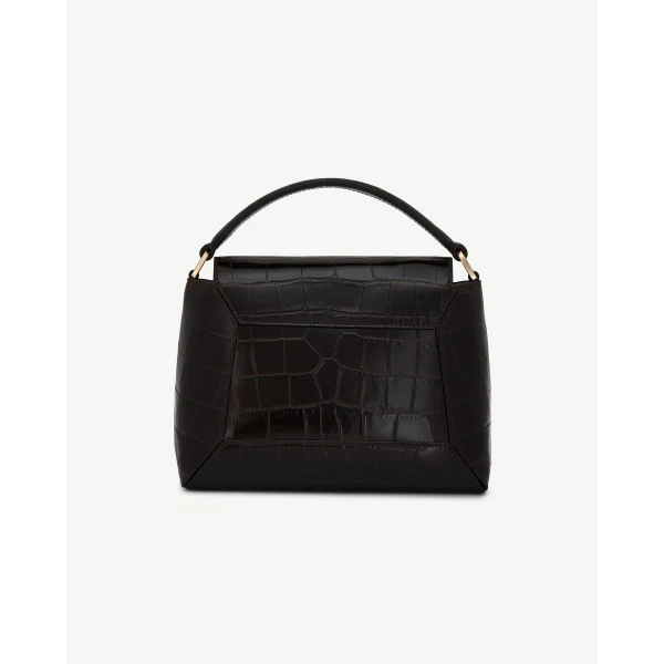 Strathberry Mosaic Bag in Croc-embossed Leather Mahogany, view 4