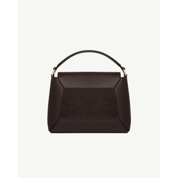 Strathberry Mosaic Bag in Dark Chocolate Suede/leather, view 4