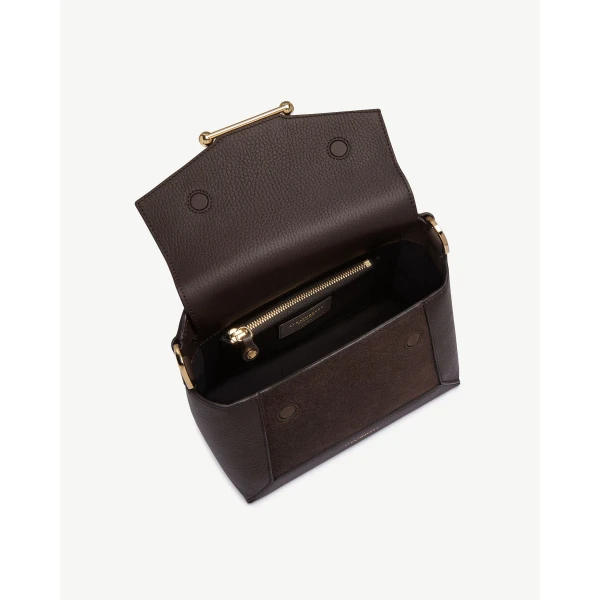 Strathberry Mosaic Bag in Dark Chocolate Suede/leather, view 5