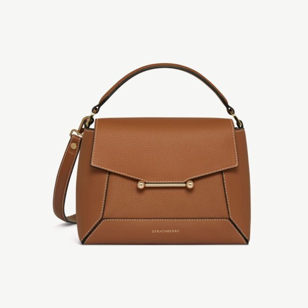 Strathberry Mosaic Bag in Tan with Vanilla Stitch, view 2
