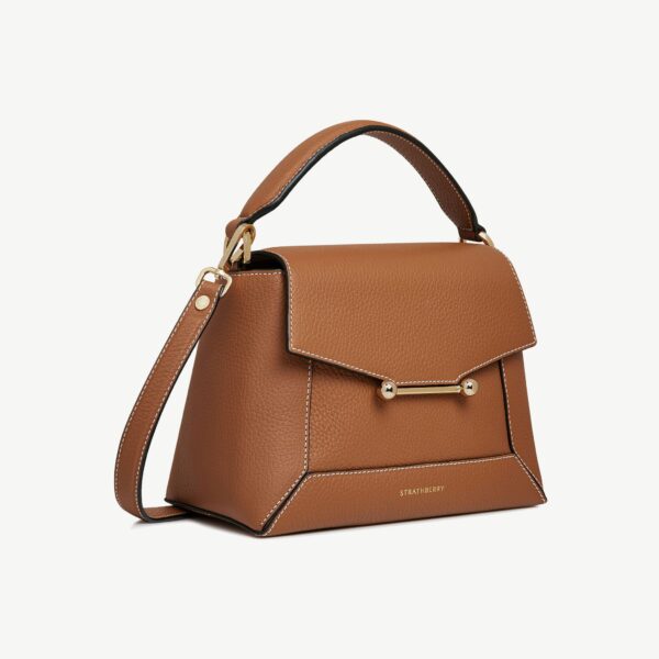 Strathberry Mosaic Bag in Tan with Vanilla Stitch, view 3