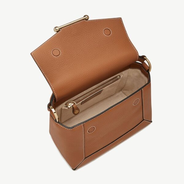 Strathberry Mosaic Bag in Tan with Vanilla Stitch, view 5