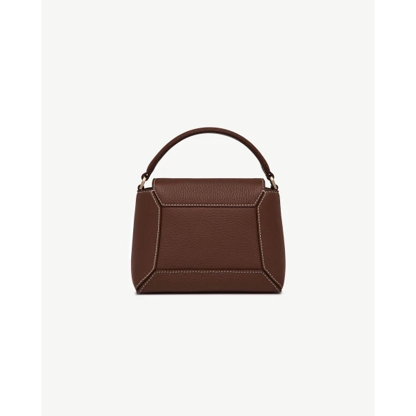 Strathberry Mosaic Nano in Chocolate with Vanilla Stitch, view 4