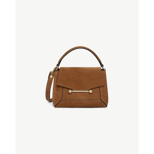 Strathberry Mosaic Nano in Tan Suede, view 2