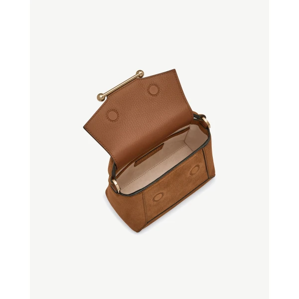 Strathberry Mosaic Nano in Tan Suede, view 5