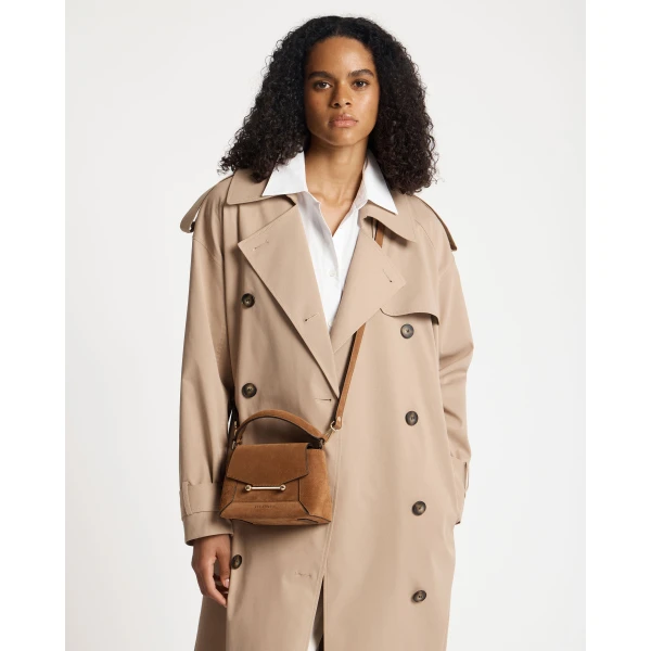 Strathberry Mosaic Nano in Tan Suede, view 8