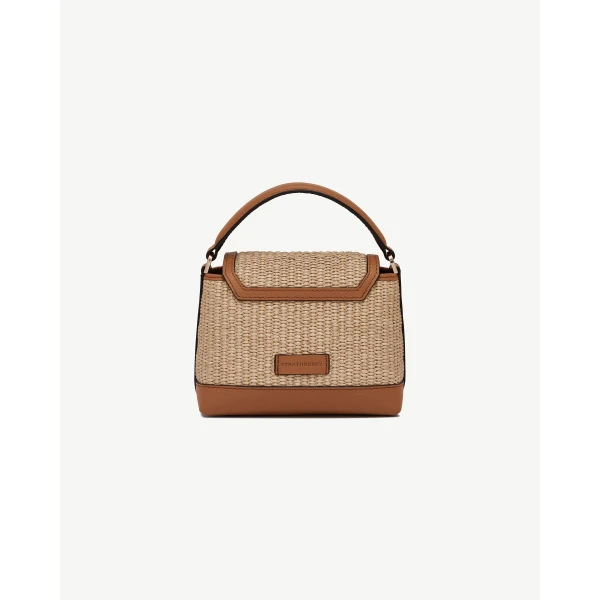 Strathberry Mosaic Nano in Tan and Natural Raffia, view 4
