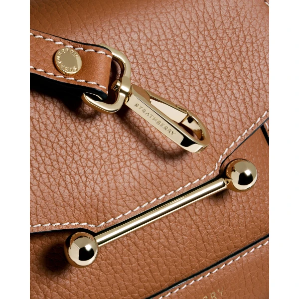 Strathberry Mosaic Nano in Tan with Vanilla Stitch, view 7