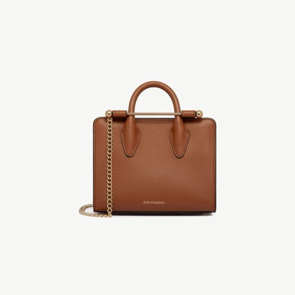 Strathberry Nano Tote in Chestnut, view 2