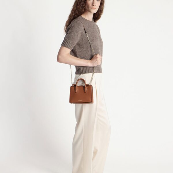Strathberry Nano Tote in Chestnut, view 7