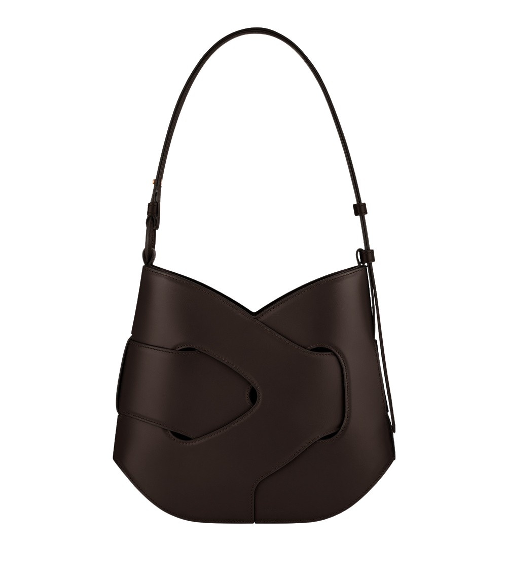 Polène Nodde Hobo in Ebony Nodde Hobo in Ebony - Shoulder & Crossbody Bags - Parisian Luxury Leather Bag at Luxury Shoes 