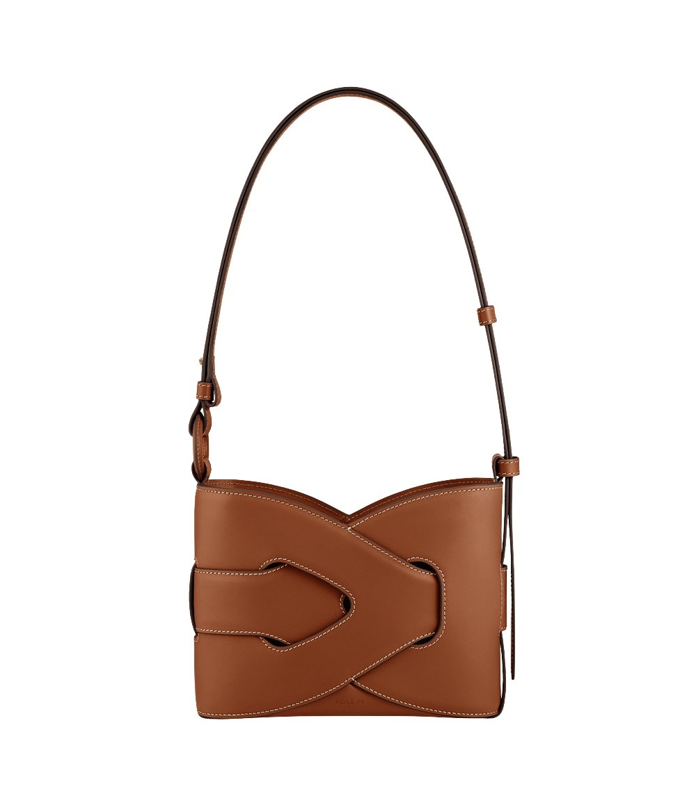 Polène Nodde in Cognac Nodde in Cognac - Shoulder & Crossbody Bags - Parisian Luxury Leather Bag at Luxury Shoes 