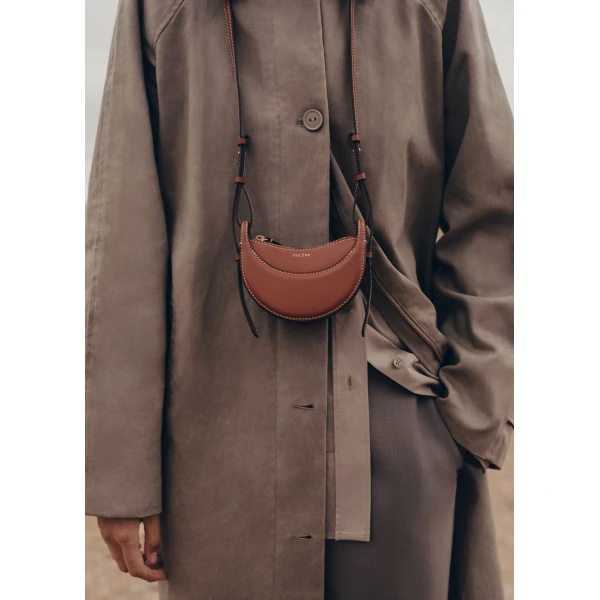 Polene Numéro Dix Micro in Cognac Bag, view 3
