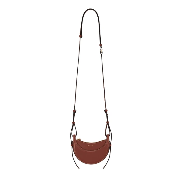 Polene Numéro Dix Micro in Cognac Bag