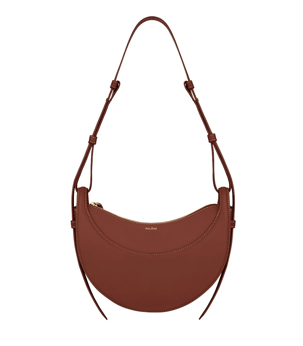 Polene Numéro Dix in Cognac Bag