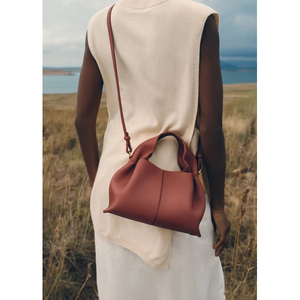Polene Numéro Neuf Mini in Terracotta Bag, view 2