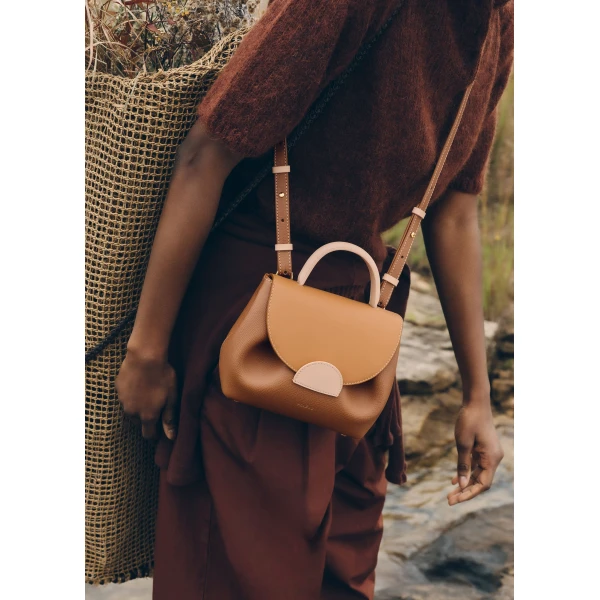 Polene Numéro Un Nano in Camel Bag, view 3
