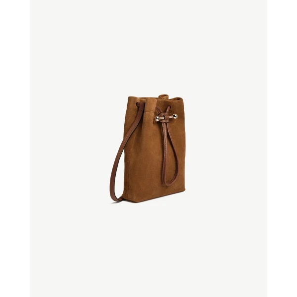 Strathberry Osette Midi Pouch in Tan Suede, view 3