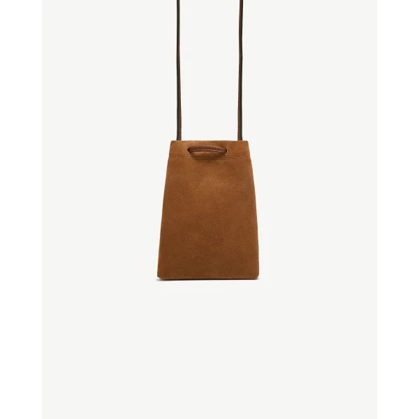 Strathberry Osette Midi Pouch in Tan Suede, view 4