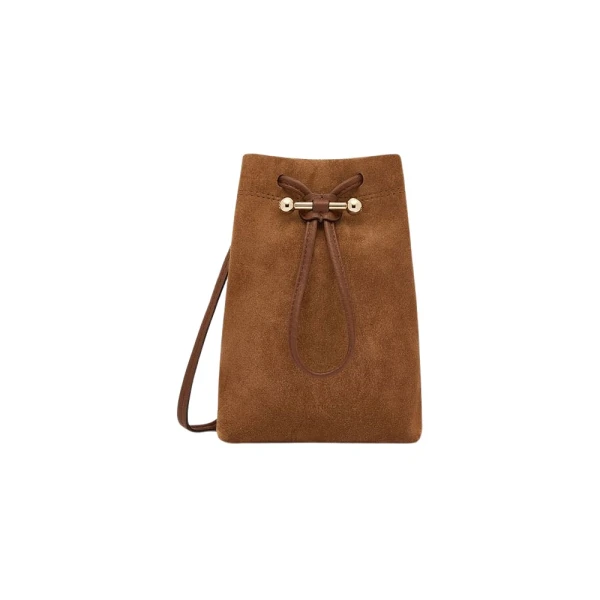 Osette Midi Pouch in Tan Suede