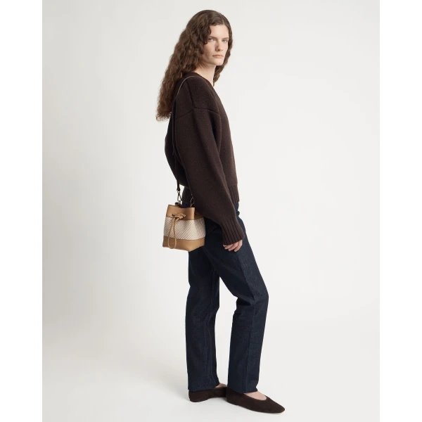 Strathberry Osette in Caramel and Natural Twill, view 7
