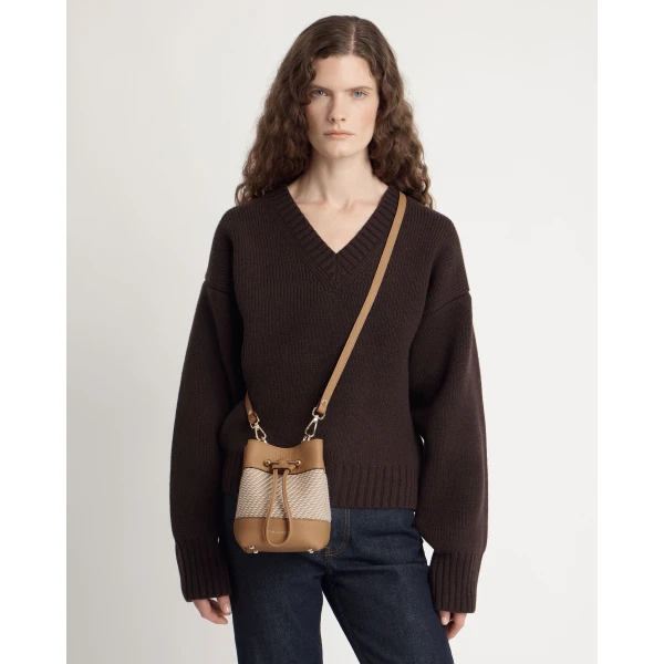 Strathberry Osette in Caramel and Natural Twill, view 8