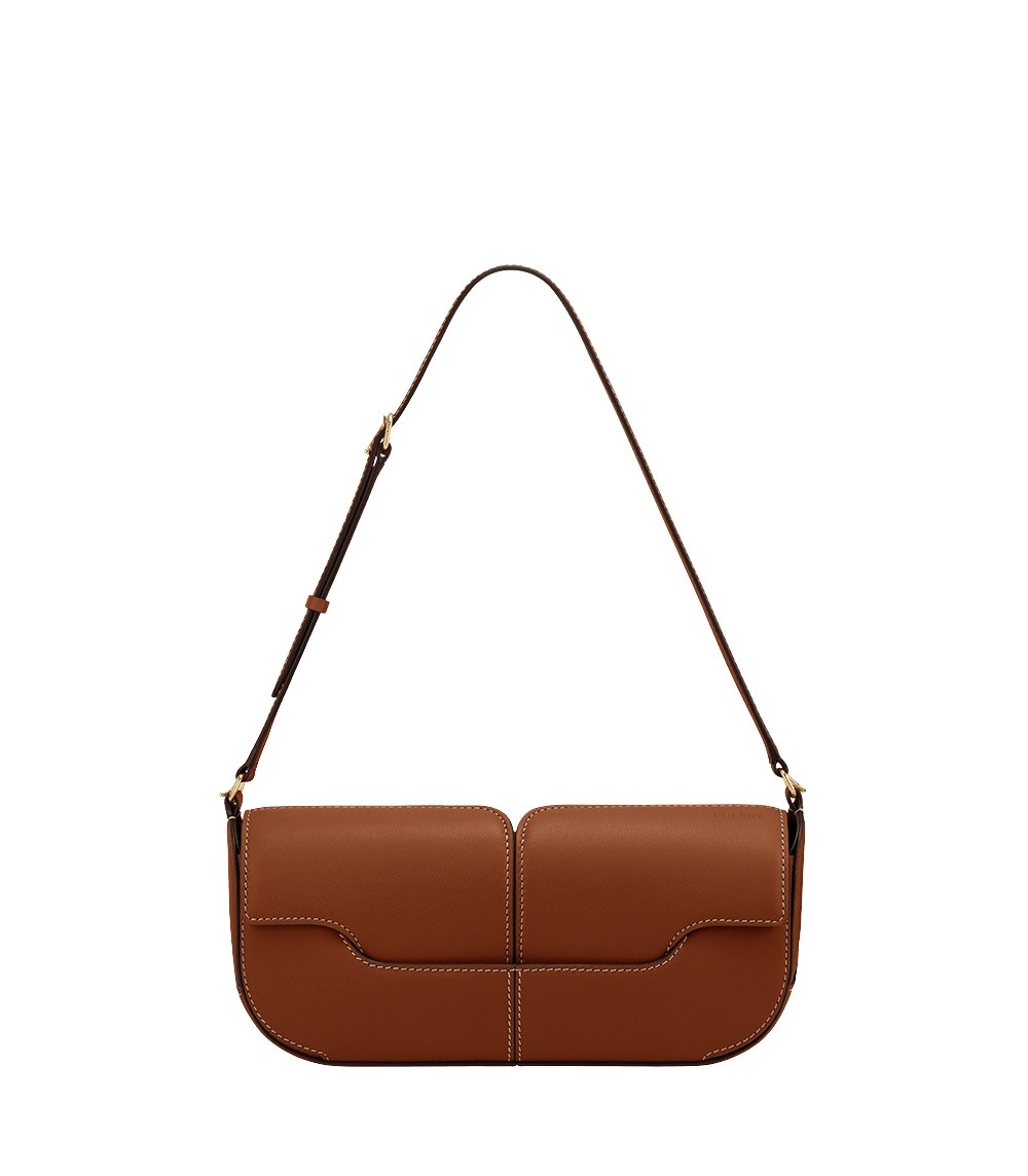Polène Osmo in Cognac Osmo in Cognac - Shoulder & Crossbody Bags - Parisian Luxury Leather Bag at Luxury Shoes 