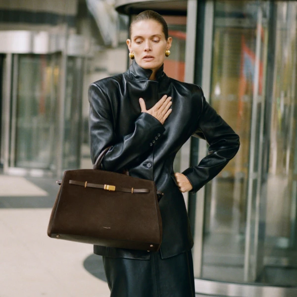 Demellier The Hudson in Mocha Tote Bag, view 2