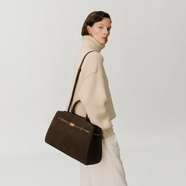 Demellier The Hudson in Mocha Tote Bag, view 8