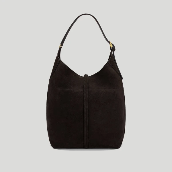 Demellier The Large Siena Bucket in Dark Chocolate Bucket Bag, view 5